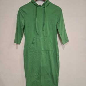 Women's Missky Green Hooded T Shirt Dress Medium